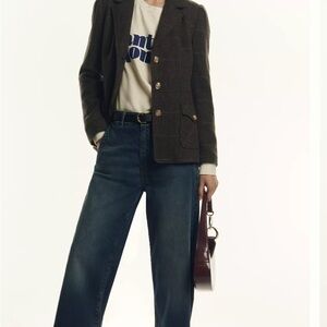 The Lonnie Cuffed High-Rise Crop Jeans by Pilcro SZ : 29 TALL